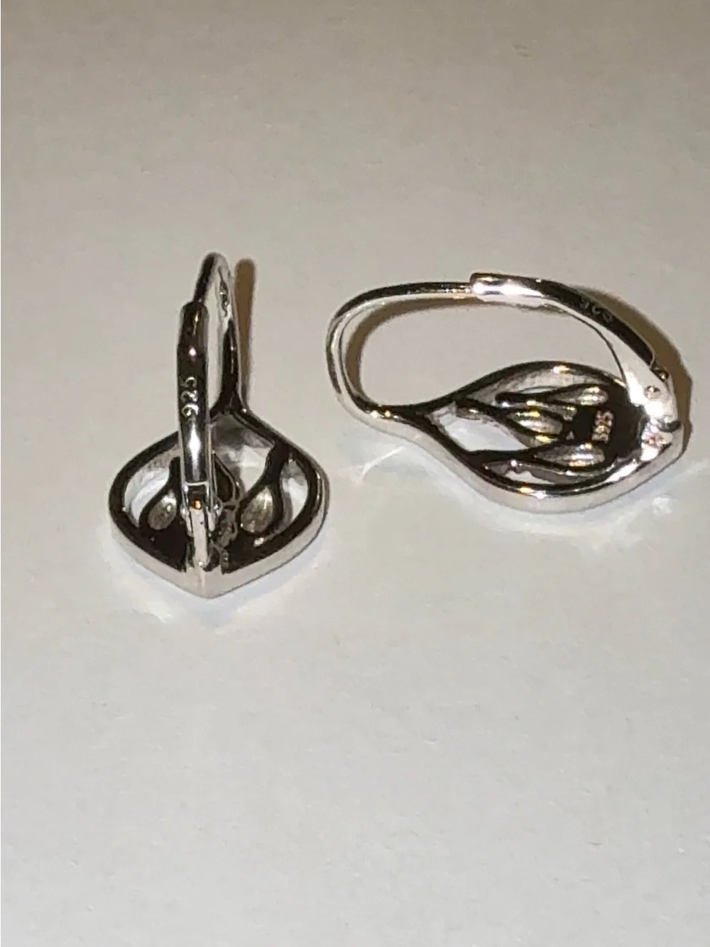 925 Sterling Silver Bowling Pin and Ball Earrings Huggies with Zirconia